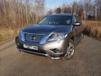 Защита переднего бампера кенгурин 60,3 мм ТСС Тюнинг Nissan Pathfinder R52 дорестайлинг (2012-2017) ()