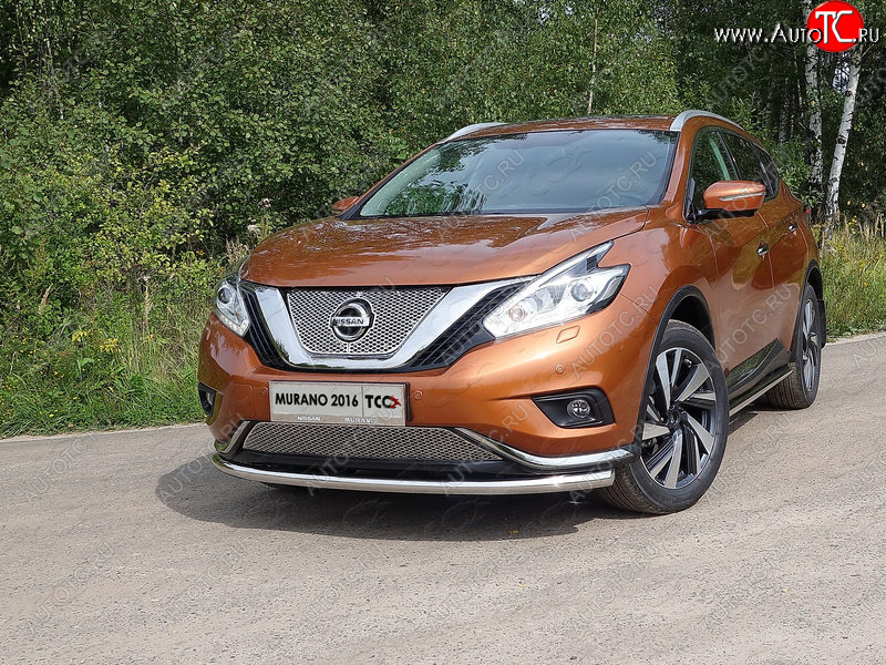 20 999 р. Защита переднего бампера нижняя d60,3 мм ТСС Тюнинг Nissan Murano 3 Z52 дорестайлинг (2015-2022) (нержавейка)  с доставкой в г. Королёв