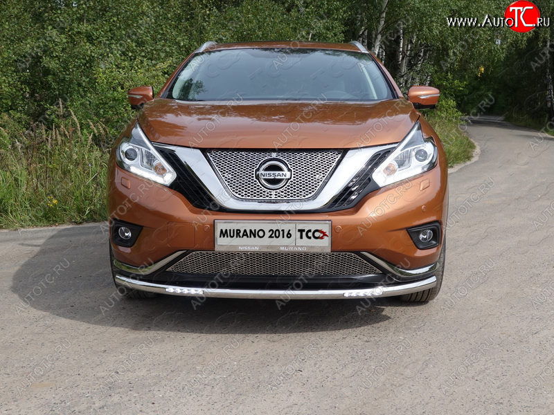 40 649 р. Защита переднего бампера нижняя с ДХО 60,3 мм ТСС Тюнинг Nissan Murano 3 Z52 дорестайлинг (2015-2022) (нержавейка)  с доставкой в г. Королёв