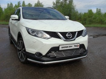 Защита переднего бампера нижняя d60,3 мм ТСС Тюнинг Nissan Qashqai 2 J11 дорестайлинг (2013-2019)