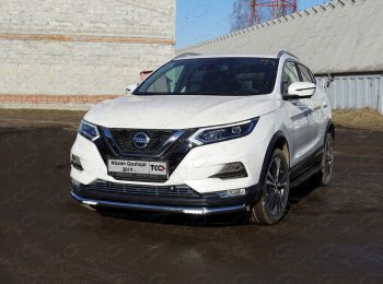 Защита переднего бампера нижняя с ДХО 60,3 мм ТСС Тюнинг Nissan (Нисан) Qashqai (Кашкай)  2 (2017-2022) 2 J11 рестайлинг ()