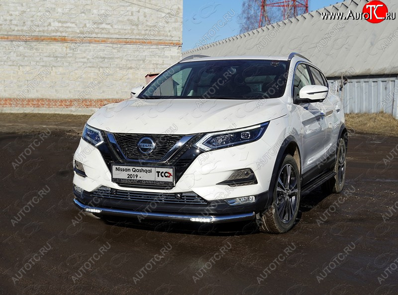 34 899 р. Защита переднего бампера нижняя с ДХО 60,3 мм ТСС Тюнинг  Nissan Qashqai  2 (2017-2022) J11 рестайлинг (нержавейка)  с доставкой в г. Королёв