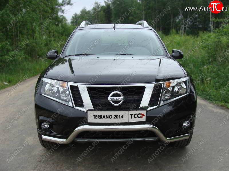 17 999 р. Защита переднего бампера кенгурин 60,3 мм ТСС Тюнинг Nissan Terrano D10 дорестайлинг (2013-2016) (нержавейка)  с доставкой в г. Королёв