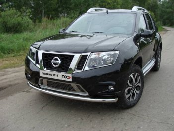 Защита переднего бампера нижняя d60,3 мм ТСС Тюнинг Nissan (Нисан) Terrano (Террано)  D10 (2013-2016) D10 дорестайлинг  (нержавейка)