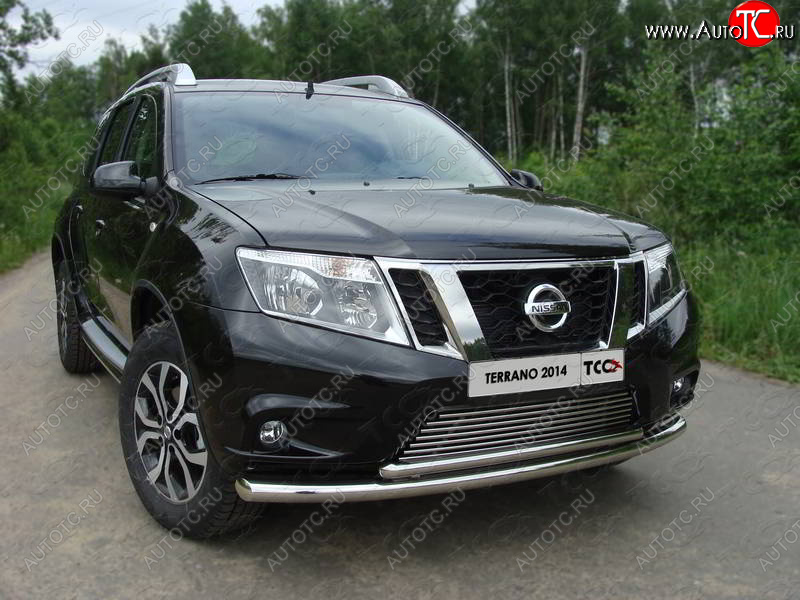 22 999 р. Защита передняя нижняя двойная 60,3*42,4 мм ТСС Тюнинг Nissan Terrano D10 дорестайлинг (2013-2016) (нержавейка)  с доставкой в г. Королёв