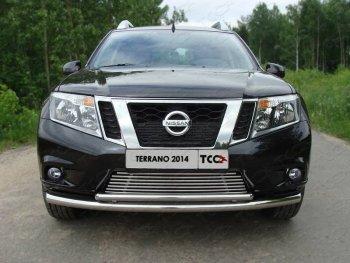 Верхняя декоративная вставка решетки радиатора ТСС Тюнинг Nissan Terrano D10 дорестайлинг (2013-2016) ()