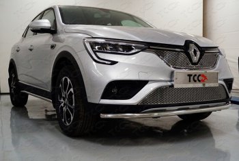 Защита переднего бампера нижняя 42,4 мм ТСС Тюнинг Renault Arkana (2019-2024)  (нержавейка)