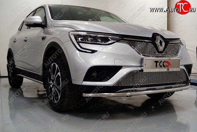 14 699 р. Защита переднего бампера нижняя 42,4 мм ТСС Тюнинг Renault Arkana (2019-2024) (нержавейка)  с доставкой в г. Королёв