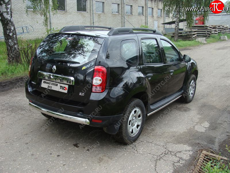 16 299 р. Защита задняя (овальная короткая 75х42 мм) ТСС Тюнинг Renault Duster HS дорестайлинг (2010-2015) (овальная короткая)  с доставкой в г. Королёв