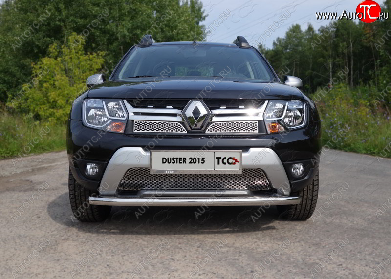 15 549 р. Защита переднего бампера нижняя d60,3 мм ТСС Тюнинг Renault Duster HS рестайлинг (2015-2021) (нержавейка)  с доставкой в г. Королёв