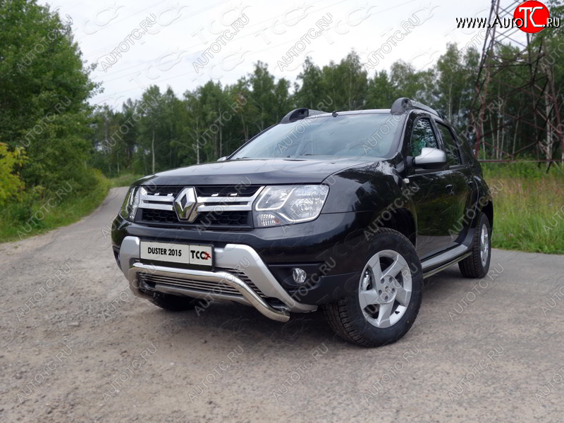 7 699 р. Нижняя декоративная вставка в бампер ТСС Тюнинг  Renault Duster  HS (2015-2021) рестайлинг (d 12 мм)  с доставкой в г. Королёв