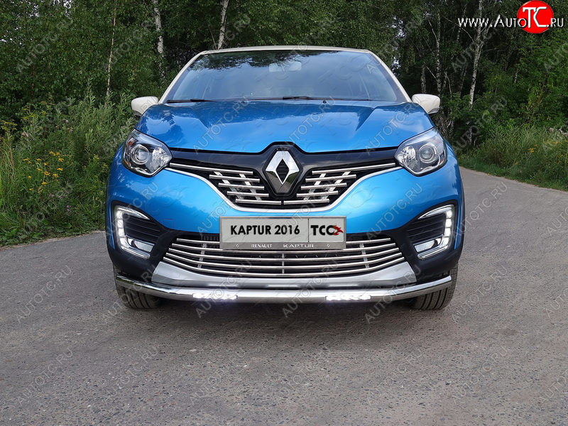 30 999 р. Защита переднего бампера нижняя с ДХО 60,3 мм ТСС Тюнинг  Renault Kaptur (2016-2020) дорестайлинг (нержавейка)  с доставкой в г. Королёв