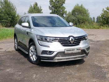 Защита переднего бампера нижняя 42,4 мм ТСС Тюнинг Renault Koleos 2 (2016-2024)