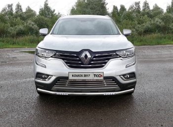 Защита переднего бампера нижняя с ДХО 60,3 мм ТСС Тюнинг Renault Koleos 2 (2016-2024)  (нержавейка)