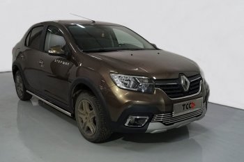 Защита порогов труба d42,4 мм ТСС Тюнинг Renault (Рено) Logan Stepway (Логан-степвэй) (2018-2025) ()