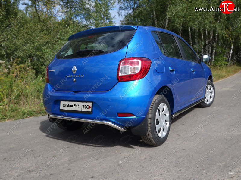 12 299 р. Защита задняя d42,4 мм ТСС Тюнинг Renault Sandero (B8) дорестайлинг (2014-2018)  с доставкой в г. Королёв