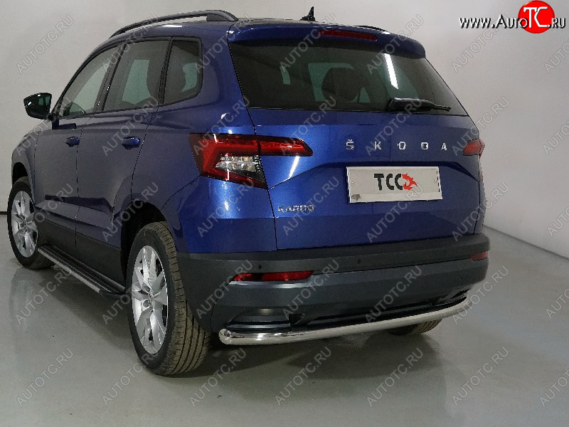 15 549 р. Защита задняя (нержавейка 60,3 мм) ТСС Тюнинг Skoda Karoq NU7 рестайлинг (2020-2024)  с доставкой в г. Королёв