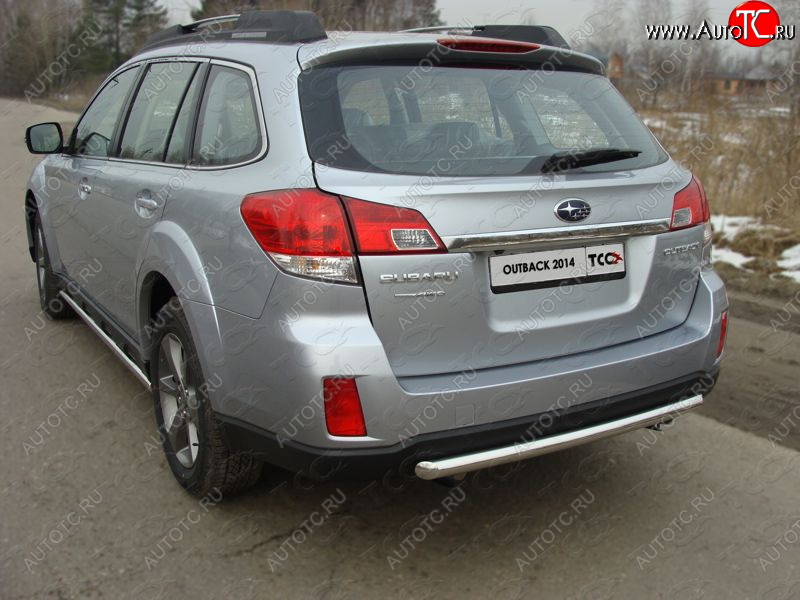 10 799 р. Защита задняя (центральная нержавейка 50,8 мм) ТСС Тюнинг  Subaru Outback  BR, (2012-2015) B14)  рестайлинг универсал  с доставкой в г. Королёв