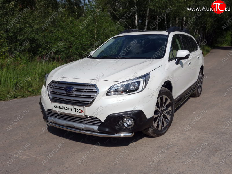 15 549 р. Защита переднего бампера нижняя d50,8 мм ТСС Тюнинг Subaru Outback BS/B15 дорестайлинг универсал (2014-2018) (нержавейка)  с доставкой в г. Королёв