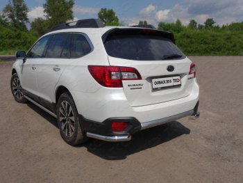 Защита заднего бампера (уголки, d60,3 мм) TCC Subaru Outback BS/B15 дорестайлинг универсал (2014-2018)