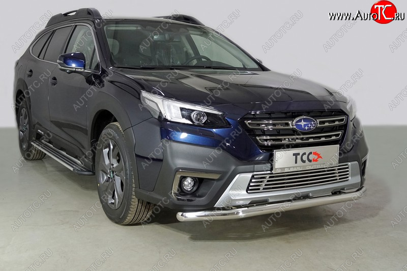 21 599 р. Защита переднего бампера нижняя d60,3 мм ТСС Тюнинг Subaru Outback BT универсал (2019-2025) (нержавейка)  с доставкой в г. Королёв