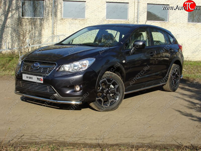 13 999 р. Защита переднего бампера нижняя d42,4 мм ТСС Тюнинг Subaru XV GP/G33 дорестайлинг (2012-2016) (нержавейка)  с доставкой в г. Королёв