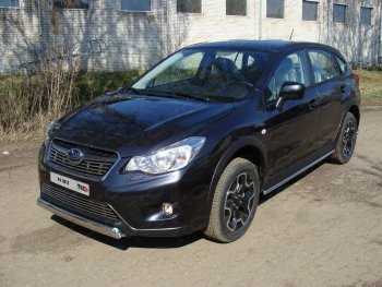 Защита переднего бампера нижняя овальная 75х42 мм ТСС Тюнинг Subaru XV GP/G33 дорестайлинг (2012-2016)  (нержавейка)