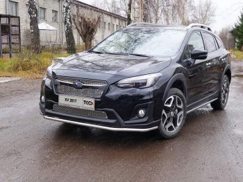 14 699 р. Защита переднего бампера нижняя d42,4 мм ТСС Тюнинг  Subaru XV  GT/G24 (2017-2021) дорестайлинг (нержавейка)  с доставкой в г. Королёв. Увеличить фотографию 1