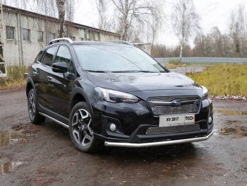 17 649 р. Защита переднего бампера нижняя d60,3 мм ТСС Тюнинг Subaru XV GT/G24 дорестайлинг (2017-2021) (нержавейка)  с доставкой в г. Королёв. Увеличить фотографию 1