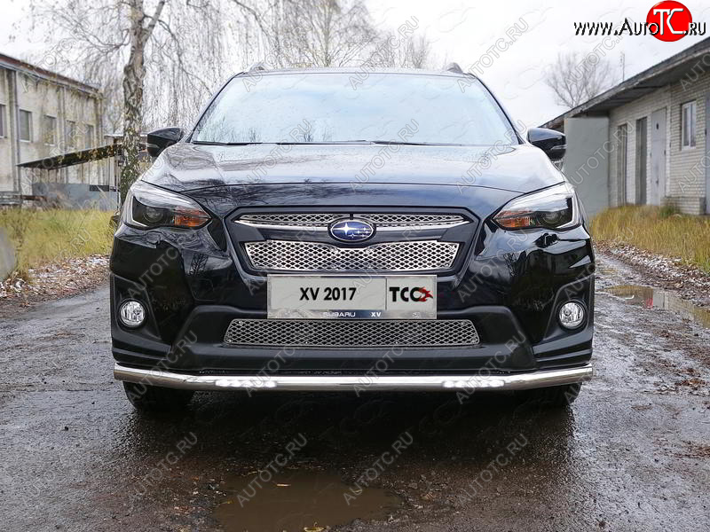 33 999 р. Защита переднего бампера нижняя с ДХО 60,3 мм ТСС Тюнинг Subaru XV GT/G24 дорестайлинг (2017-2021) (нержавейка)  с доставкой в г. Королёв