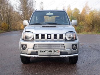 Защита переднего бампера нижняя с ДХО 60,3 мм ТСС Тюнинг Suzuki Jimny JB23/JB43 2-ой рестайлинг (2012-2018)  (нержавейка)