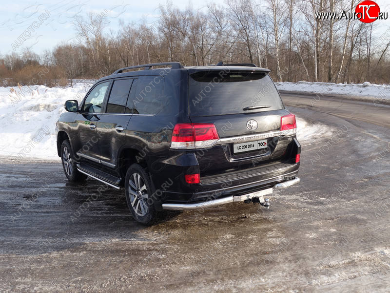 21 799 р. Защита задняя (уголки, нержавейка 76,1 мм) ТСС Тюнинг  Toyota Land Cruiser  200 (2015-2021) 2-ой рестайлинг  с доставкой в г. Королёв