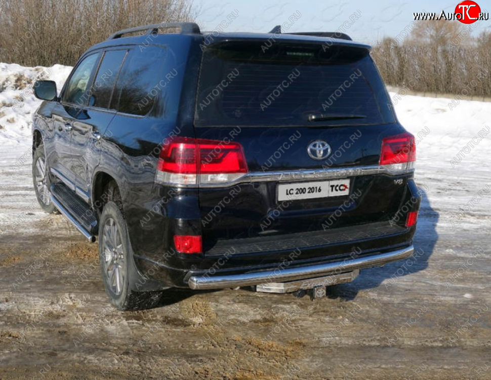 24 999 р. Защита заднего бампера (овальная, d75х42 мм) TCC  Toyota Land Cruiser  200 (2015-2021) 2-ой рестайлинг  с доставкой в г. Королёв