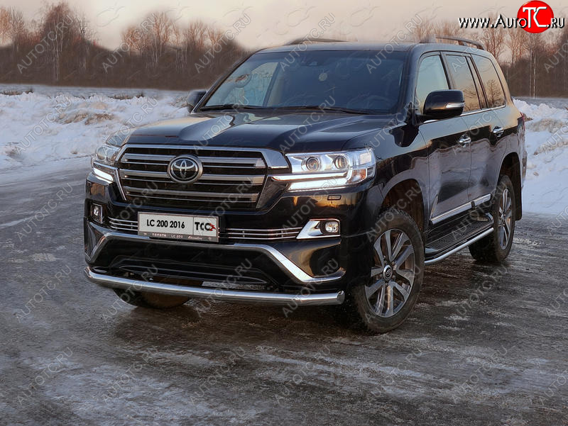 26 699 р. Защита переднего бампера нижняя d76,1 мм (EXECUTIVE) ТСС Тюнинг  Toyota Land Cruiser  200 (2015-2021) 2-ой рестайлинг (нержавейка)  с доставкой в г. Королёв