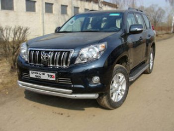 Защита переднего бампера нижняя d76,1*50,8 мм ТСС Тюнинг Toyota (Тойота) Land Cruiser Prado (Лэнд)  J150 (2009-2013) J150 дорестайлинг  (нержавейка)