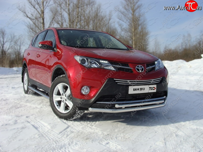 22 599 р. Защита переднего бампера нижняя d60,3*42,4 мм ТСС Тюнинг  Toyota RAV4  XA40 (2012-2015) 5 дв. дорестайлинг (нержавейка)  с доставкой в г. Королёв