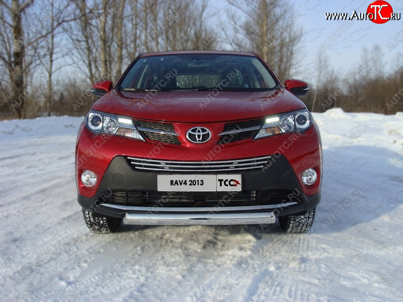 18 549 р. Защита переднего бампера овальная 75х42 мм ТСС тюнинг Toyota RAV4 XA40 5 дв. дорестайлинг (2012-2015) (нержавейка)  с доставкой в г. Королёв