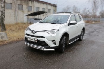 Защита переднего бампера нижняя двойная 60,3*42,4 мм ТСС Тюнинг Toyota (Тойота) RAV4 (рав)  XA40 (2015-2019) XA40 5 дв. рестайлинг ()