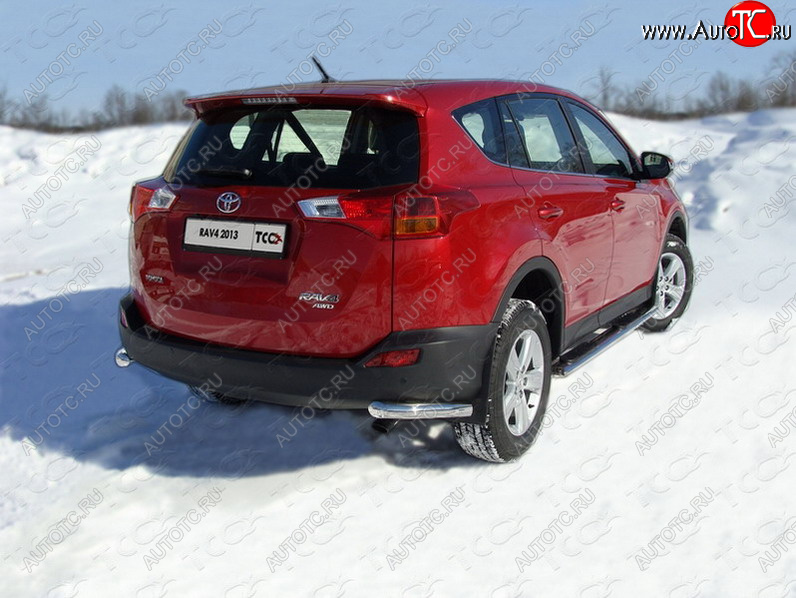 18 699 р. Защита заднего бампера (уголки, d60,3 мм) TCC Toyota RAV4 XA40 5 дв. рестайлинг (2015-2019)  с доставкой в г. Королёв