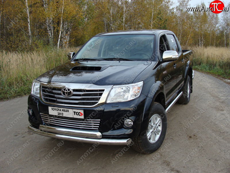 26 699 р. Защита переднего бампера нижняя d76,1*75 мм ТСС Тюнинг Toyota Hilux AN20,AN30  2-ой рестайлинг (2011-2016) (нержавейка)  с доставкой в г. Королёв