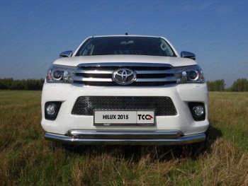 Защита передняя нижняя двойная 76,1*60,3 мм Тюнинг Toyota Hilux Revo Double Cab дорестайлинг (2015-2018) ()