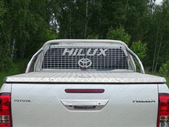 Защита кузова и заднего стекла (нержавейка Ø75*42 мм) ТСС Тюнинг Toyota Hilux AN120 1-ый рестайлинг (2017-2020)