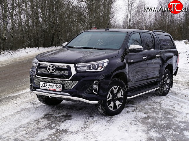 26 899 р. Защита переднего бампера волна d60,3 мм (Exclusive) ТСС Тюнинг Toyota Hilux AN120 1-ый рестайлинг (2017-2020) (нержавейка)  с доставкой в г. Королёв