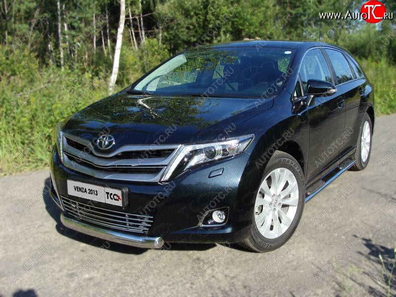 14 999 р. Защита переднего бампера овальная 75х42 мм ТСС тюнинг  Toyota Venza  GV10 (2012-2016) рестайлинг (нержавейка)  с доставкой в г. Королёв