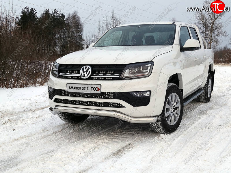 23 999 р. Защита переднего бампера кенгурин 76,1 мм ТСС Тюнинг Volkswagen Amarok рестайлинг (2016-2022) (нержавейка)  с доставкой в г. Королёв