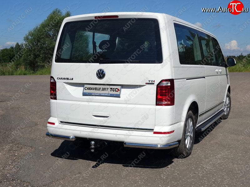 21 999 р. Защита заднего бампера (уголки, d60,3 мм) TCC Volkswagen Caravelle T6 дорестайлинг (2015-2019)  с доставкой в г. Королёв