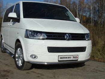 Защита переднего бампера нижняя d42,4 мм ТСС Тюнинг Volkswagen Multivan T5 рестайлинг (2009-2015)  (нержавейка)