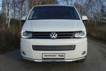 Защита переднего бампера нижняя с ДХО 60,3 мм ТСС Тюнинг Volkswagen Multivan T5 рестайлинг (2009-2015)  (нержавейка)