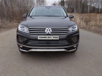 Защита передняя нижняя кенгурин 60,3 мм ТСС Тюнинг Volkswagen Touareg NF рестайлинг (2014-2018)  (нержавейка)