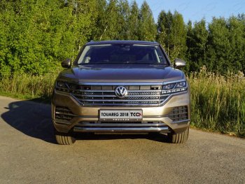 Защита переднего бампера нижняя d60,3 мм ТСС Тюнинг Volkswagen Touareg CR (2018-2025) ()